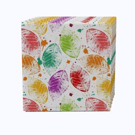 Fabric Textile Products, Inc. Napkin Set of 4, 100% Cotton, 20x20, Bold Autumn Leaves & Paint Splatter
