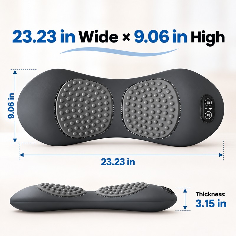 Lower Back Massager with Heat and Vibration – Contoured Design