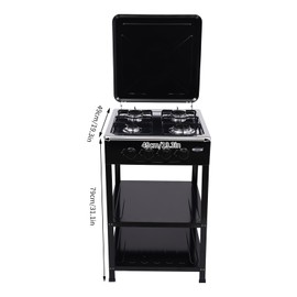 Propane Stove Stand, 4 Burner 300000 BTU Grill Dual Natural Gas Cooker Outdoor Camping BBQ, Stainless Steel 2 Tier Storage Rack Portable For Backyard Cooking, Home Brewing & Canning