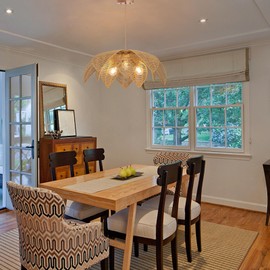 WYYSDWNE Farmhouse Chandeliers for Dining Room, 3-Light Rattan Boho Chandelier Light Fixture with Wicker Lampshade 24", Coastal Hanging Pendant Light for Kitchen Island Bedroom Living Room