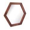 Stonebriar Decorative 24" Hexagon Wall Mirror with Redwood Frame and