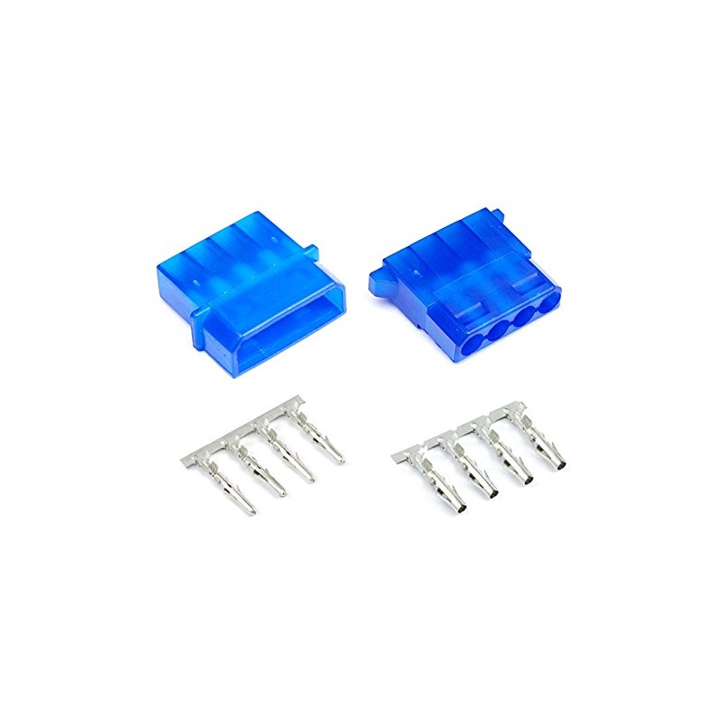 Shakmods Blue Male & Female 4 Pin Molex Connector With