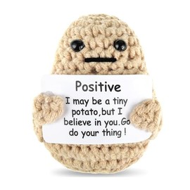 ZZLBZN Mini Funny Potato, Good Luck Gifts, Funny Knitting Wool Potato Doll, Funny Potato Novelty Gifts Positive Gifts with Positivity Affirmation Cards for Birthday Gifts Encouragement