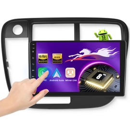 Wireless Carplay Car Stereo for Honda Civic 1996-2001 with 9-Inch Touchscreen, [Qualcomm 8-core 4+64GB] Android 13 Car Radio Android Auto BT5.1/DSP/Hi-Res Audio/WiFi/SWC/GPS/OTA