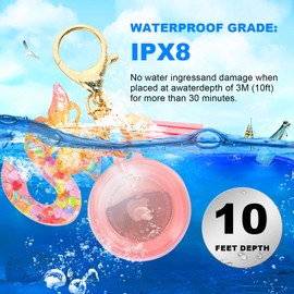 QfungYe Waterproof Airtag Holder Pink Initial Letter Charm, Airtag Keychain With For Girls And Women