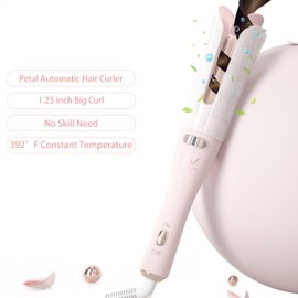 VAV Automatic Rotating Curling Iron Auto Hair Curler, Self-Rolling Curling Wand Hair Styling Tools, 1.25 Inch Ceramic Ionic Wand, 400℉ Max Temperatur Easy to Use
