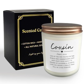 Mancheng-zi Cousin Gifts for Women Jar Candles, Lavender Scent, White