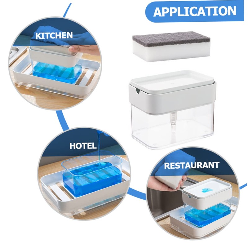 LABRIMP 1set Kitchen Sink Soap Dispenser Sponge Pump for Easy