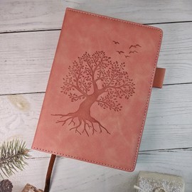 A5 Ruled Notebook Journal - Hardcover Executive Notebooks with Premium Thick Paper, Tree of Life Design, 8.3"×5.7",360 Page, Perfect for Office Home School Business Writing & Note Taking (Pink)