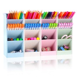 SITAKE Pen Pencil Holder Organizer, 4 Colors Marker Organizer and Storage, Bi...