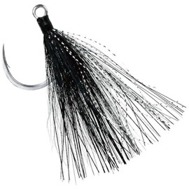 BKK LONEDIABLO Black BUCKTAIL Single Lure Hook | 3/0 | 3-Pack | 5X | Saltwater Ultra-Antirust Coating | Hand Ground Point | Popping Trolling Stickbaits