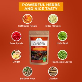 Herbal Detox Tea: Cleanse Tea for Digestive Health, Natural Energy and Refreshing - All Organic Healthy Cleansing Formula, Vegan - 28 Servings (2)