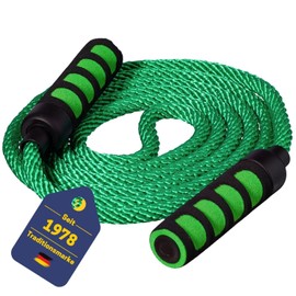 Best Sporting Skipping Rope with Soft Handles, Length 400 cm, Colour Green, Swing Rope for Multiple Jumpers, Group Rope for Children and Adults, Ideal for Playful Exercises with Children