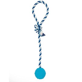 PETS&MORE Pelota con Cuerda Azul