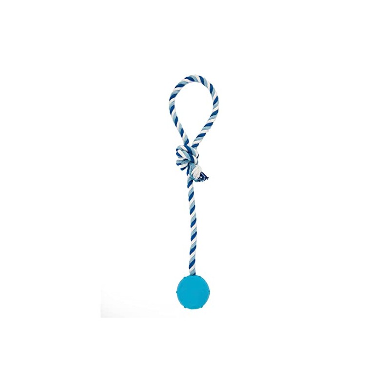 PETS&MORE Pelota con Cuerda Azul