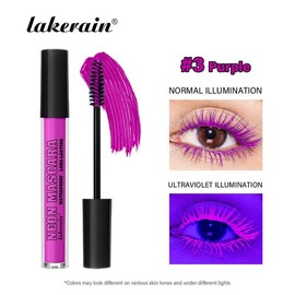 lakerain fluorescent colored mascara waterproof long lasting non smudging fluorescent color bright maracujajuicy lips - Color: purple