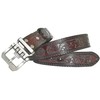 PACDE Western Retro Cowboy Belt Genine Leather Cowskin Jeans Flower