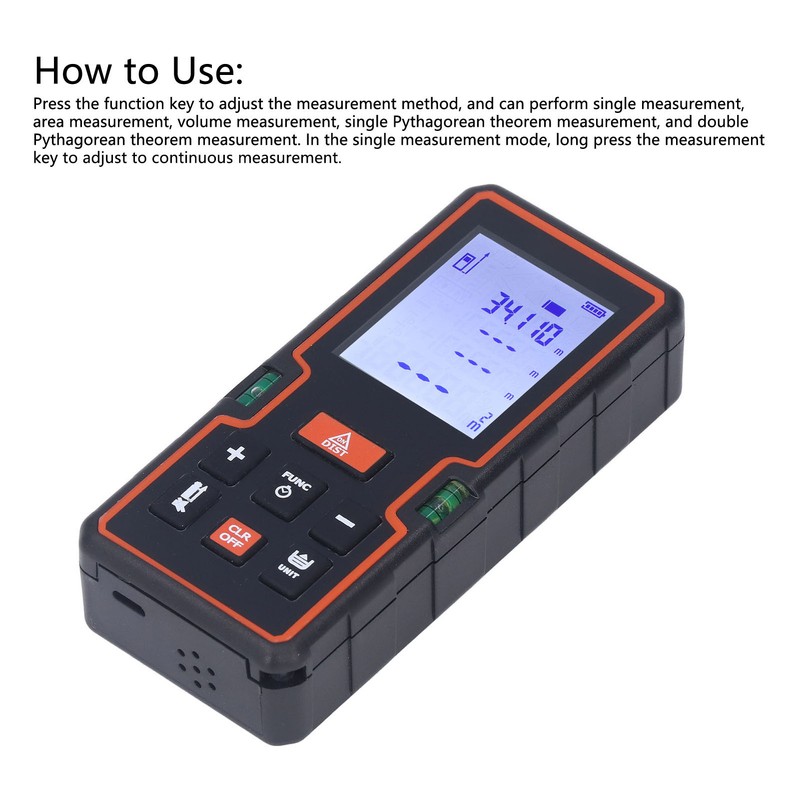 Laser Measure Distance Meter 40m Digital Display Tool for Construction