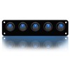 Riloer Multi-Functions Panel 5 Gang ON-Off Toggle Switch Panel for