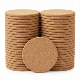 Faithful Panda 100Pcs 4.33" Blank Cork Coasters for Laser Engraving