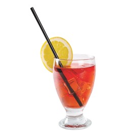 AmerCareRoyal Jumbo Plastic Straws, Paper Wrapped Disposable Straws for Cocktails, Soda, Juice, 7.75", Black, Pack of 5,000