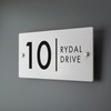 Matt White Address House Sign - 297mm x 148mm Contemporary
