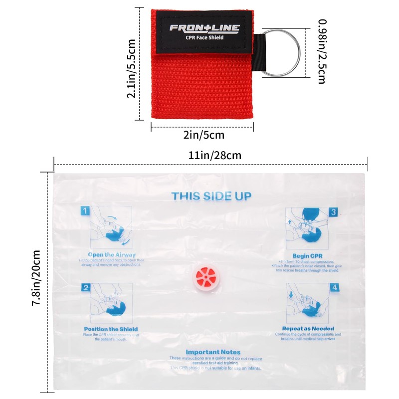 CPR Face Shield with Keyring (6 Pack), CPR Pocket Mask