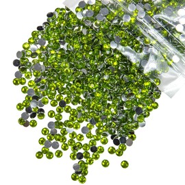 qiipii 2800PCS 4mm Crystal Olive Green Resin Rhinestones for Crafting Green Flatback Rhinestones Bulk SS16 Stones Diamonds Crystals Gems Charms for Nails Face Eyes Makeup Tumblers Bottles DIY Crafts