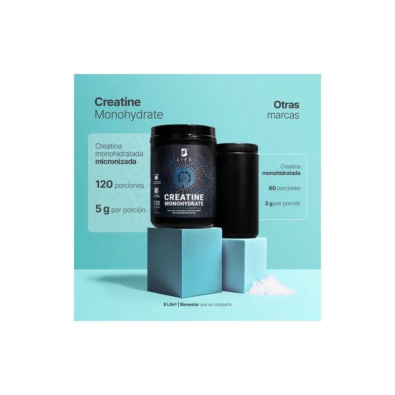 Creatina Monohidratada 120 Tomas Creatine Monohydrate B Life Sin Sabor