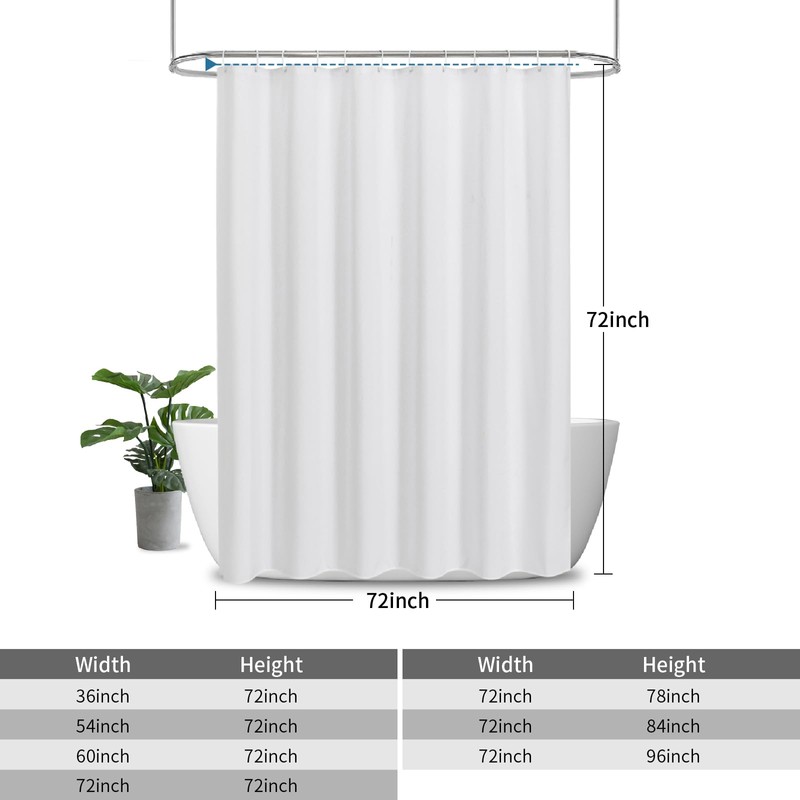THAIGEE 2-in-1 Waterproof Fabric Shower Curtain or Liner,Linen Textured,Breathable TPU