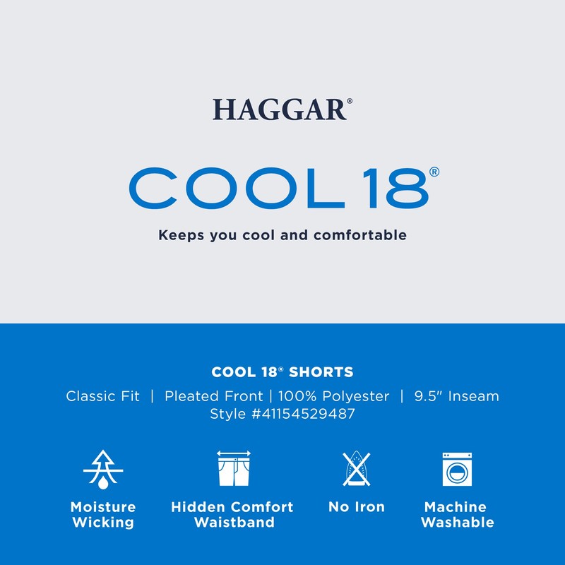 Haggar Cool 18 Pantalón con Pliegue Delantero Corto y Cintura