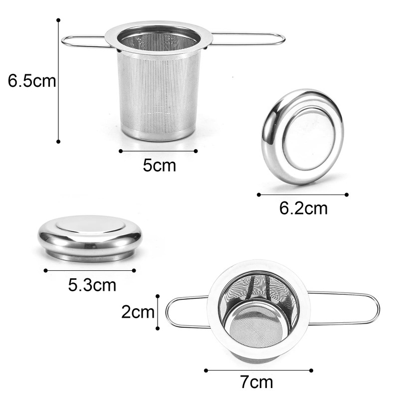 Pack of 2 tea strainers, tea infuser 304 stainless steel