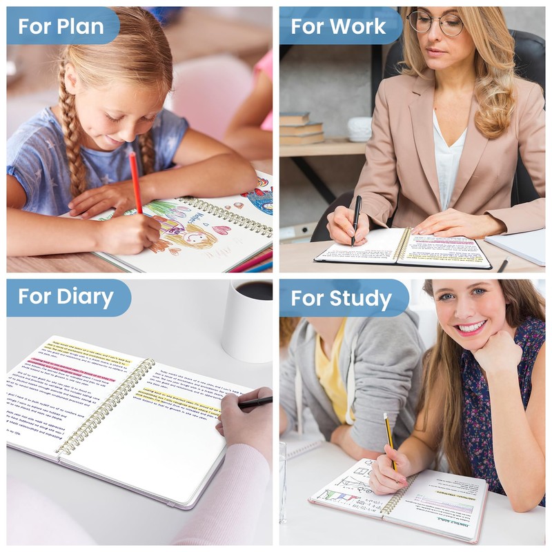 Taja Blank Spiral Journal Notebook for Women & Men, 140