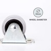 (Pack of 8) 30 mm Rubber Wheel Plastic Twin Castors