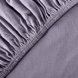 leevitex® Premium Fitted Sheet, 90 x 200 – 100 x 220 cm, 40 cm Base, Also for Box Spring Bed and Waterbed, 100% Mako Jersey Cotton, Oeko-Tex Certified, 170 g/m², Platinum Grey