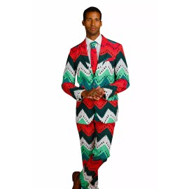 Shinesty Mens Christmas Blazer Dapper Doily Quilted Print Size 48