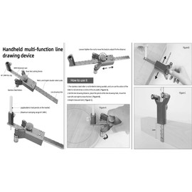 Szliyands Latest Models Multifunctional scribing Ruler Parallel line Drawing Tool Gauge with Straight line arc Measurement DIY Woodworking scribing Tool