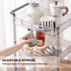 HYBRIDEAS Clear 3-Tier Rolling Utility Cart Organizer with Wheels and