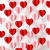 Zoonlinpp 6 Packs 3D Heart Garlands-22.1 Ft Red Pink Hanging