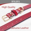 Reflective Genuine Leather Dog Collar Adjustable Soft Padded for Small,