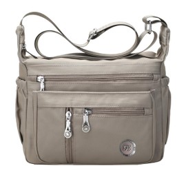 Fabuxry Purses and Shoulder Handbags for Women Crossbody Bag Messenger Bags (Large-Khaki)