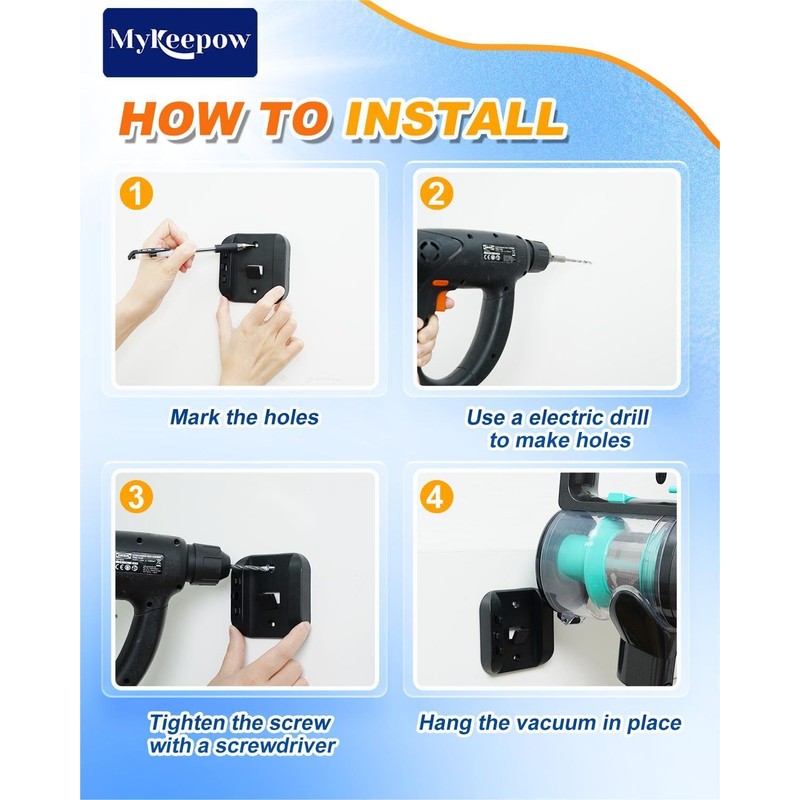 MyKEEPOW Wall Mount Holder Compatible with Wyze Cordless Vacuum &S,