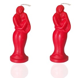 Rajasthaniartdecor Man Woman Colour Love Couple Home Décor Candle Size 5 Inches (2, RED)