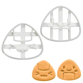Set of 2 Onigiri Cookie Cutters (Shapes: Nervous & Happy), 2 Pieces Bakerlogy