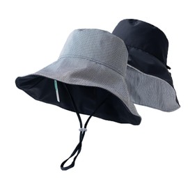 YAMEE Fishing Hat for Women Foldable Reversible Summer Sun Hat Women's Quick Drying Breathable Fishing Hat Men's Large Brim Sun Protection Bucket Hat Women's Adjustable Windproof Travel Hat, Dark blue