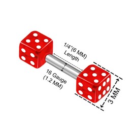 KJM FASHION 2pcs 16 1/4 Gauge 6mm 3mm Straight Stainless Steel Eyebrow Cartilage Earrings Jewelry See More Colors, Acrylic, Stainless Steel, Steel