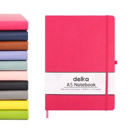 delka A5 Notebook, Notebook A5 Note Book Note Pad Journal Notebook A5 Notepad, Notebook for Office School Home Business Writing & Note Taking (DARK PINK, Pack of 1)