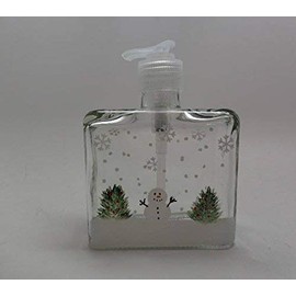 Hand painted Snowman with Trees Soap and Lotion Dispenser