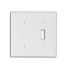 Leviton 80706-W 2-Gang, 1-Toggle 1-Blank Device Combination Wallplate, Standard Size,