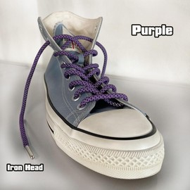 VASGO Round Shoe Laces Reflective for Sport Casual Trainer Sneaker 10 Different Lengths 12 Colors (39inch/100cm, Purple)